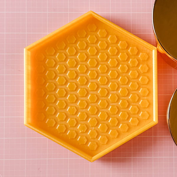 Hexagon Craft Tray - Honeycomb Base with Grips - Honey