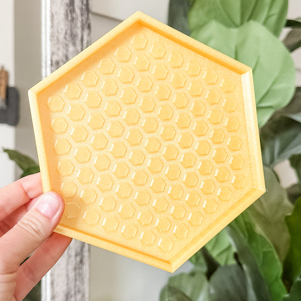 Hexagon Craft Tray - Honeycomb Base with Grips - Honey
