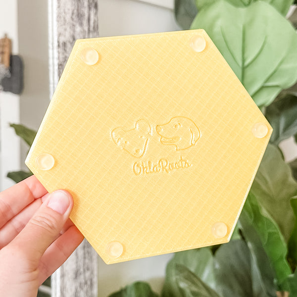 Hexagon Craft Tray - Honeycomb Base with Grips - Honey