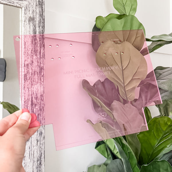 Mini Picnic Pouch / Purse Acrylic Template FULL PANEL ADD ON - PINK - Single Template