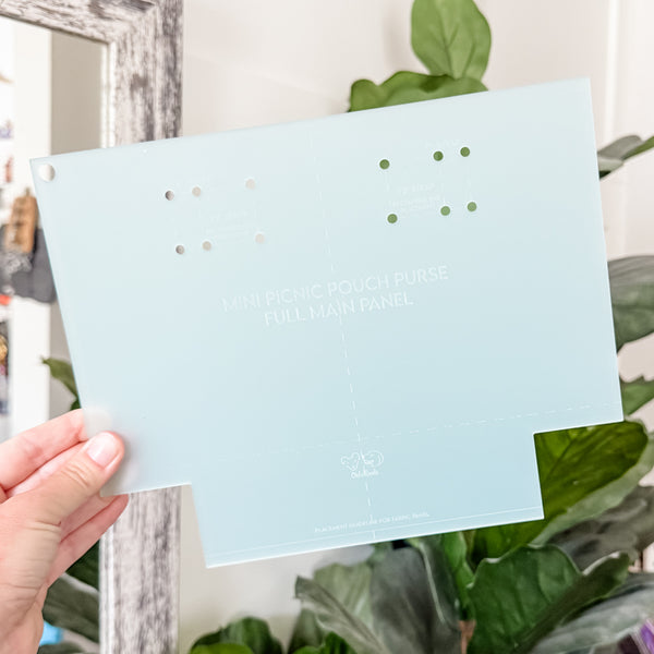 Mini Picnic Pouch / Purse Acrylic Template FULL PANEL ADD ON - FROSTED SEAFOAM - Single Template