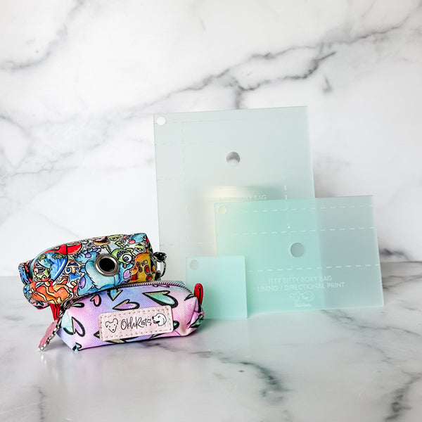 Itty Bitty Boxy Bag Set of 3 - Frosted Seafoam -  Acrylic Template