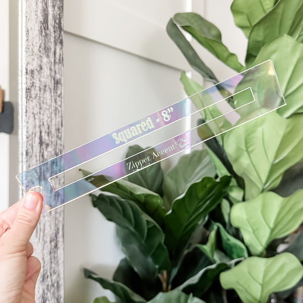 Square Zipper Accent Template - Holographic - 3 Sizes Available