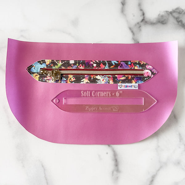 Soft Corners Zipper Accent Template - Holographic - 3 Sizes Available