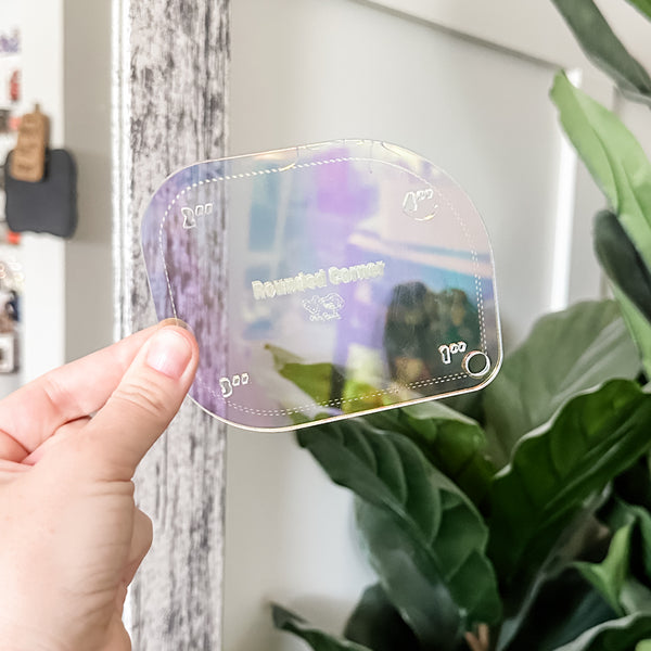 1-2-3-4 Inch Rounded Corners  - Holographic -  Acrylic Template