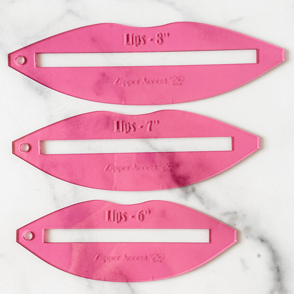 Lips Zipper Accent Template - Pink - 3 Sizes Available