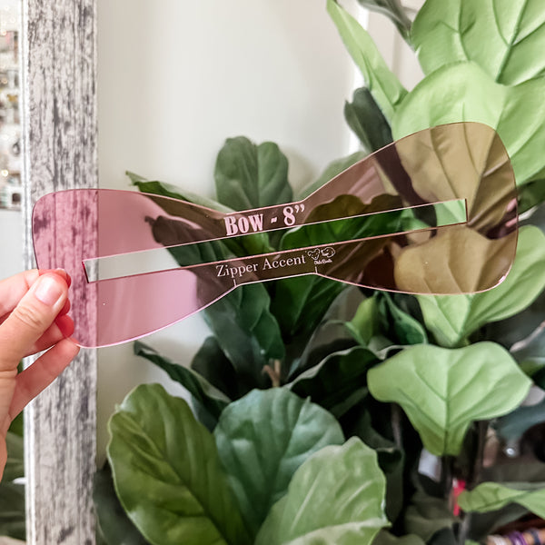 Bow Zipper Accent Template - Pink - 3 Sizes Available