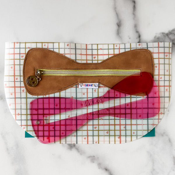 Bow Zipper Accent Template - Pink - 3 Sizes Available