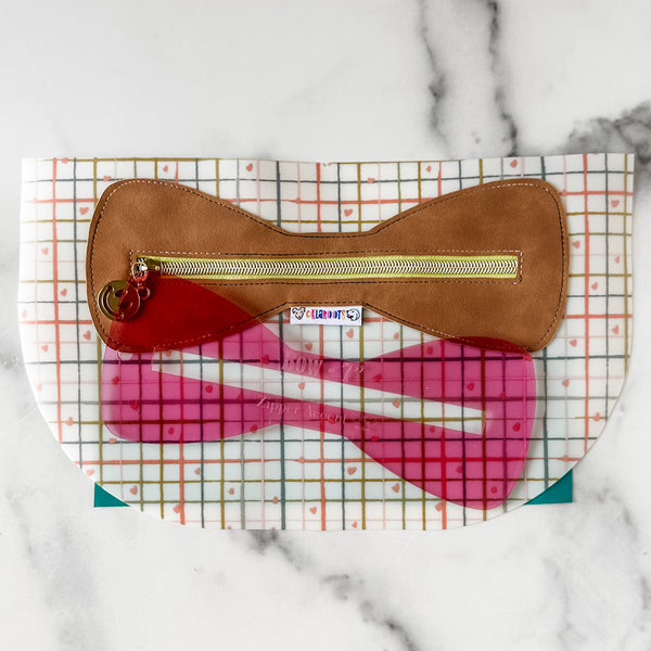 Bow Zipper Accent Template - Pink - 3 Sizes Available