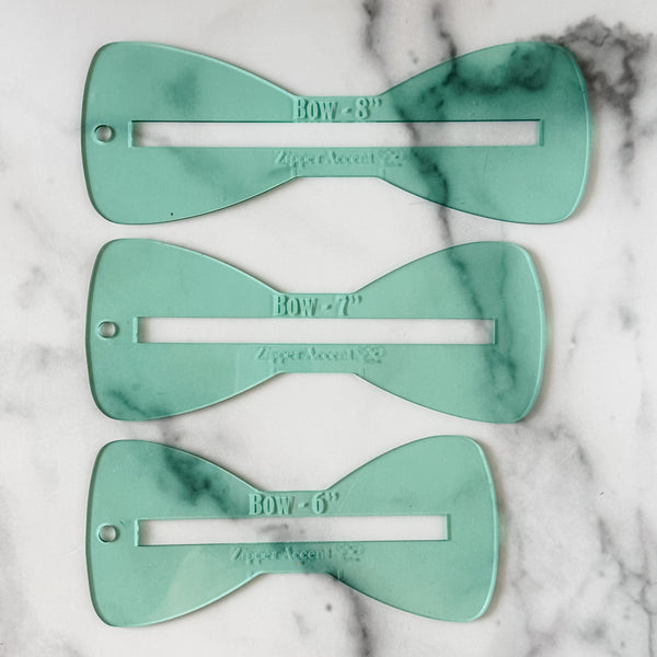 Bow Zipper Accent Template - Light Green - 3 Sizes Available