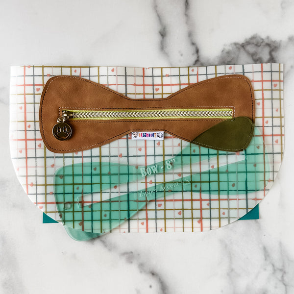 Bow Zipper Accent Template - Light Green - 3 Sizes Available