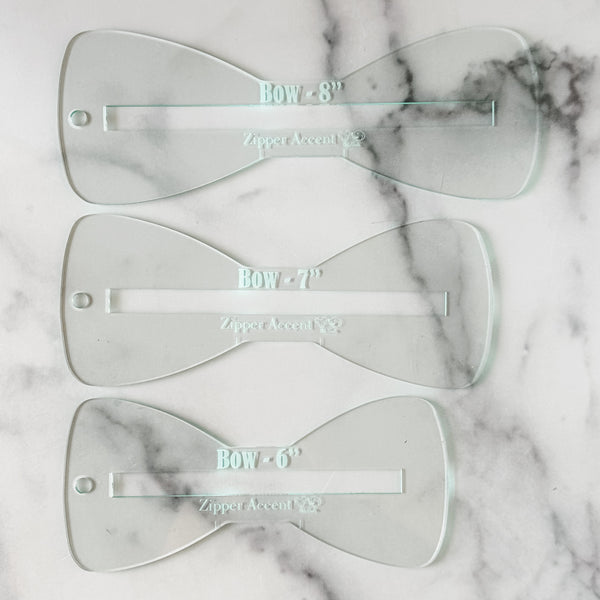 Bow Zipper Accent Template - Soda - 3 Sizes Available