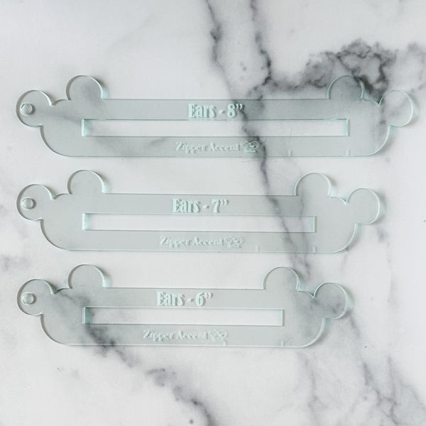 Ears Zipper Accent Template - Soda - 3 Sizes Available