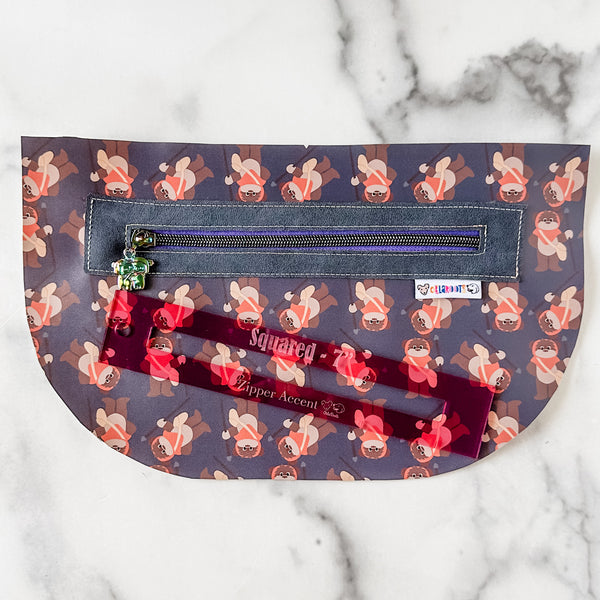 Square Zipper Accent Template - Pink - 3 Sizes Available