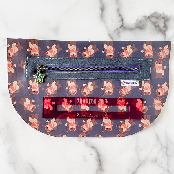 Square Zipper Accent Template - Pink - 3 Sizes Available