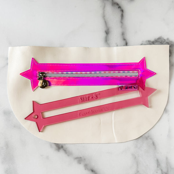 Star Zipper Accent Template - Pink - 3 Sizes Available