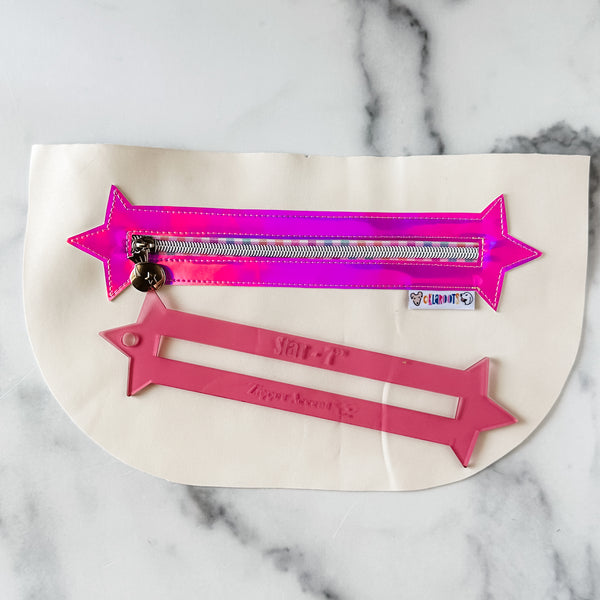 Star Zipper Accent Template - Pink - 3 Sizes Available
