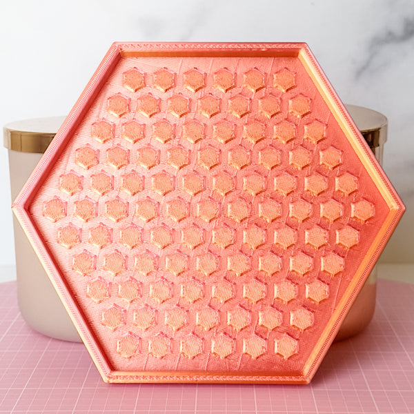 Hexagon Craft Tray - Honeycomb Base with Grips - Flame