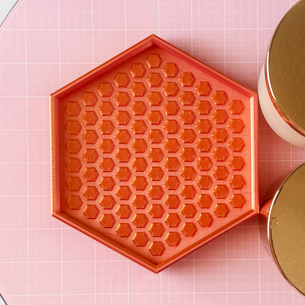 Hexagon Craft Tray - Honeycomb Base with Grips - Flame
