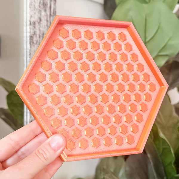 Hexagon Craft Tray - Honeycomb Base with Grips - Flame