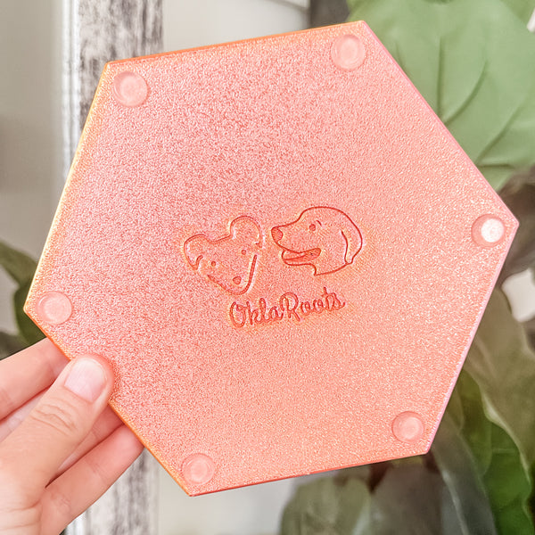 Hexagon Craft Tray - Honeycomb Base with Grips - Flame