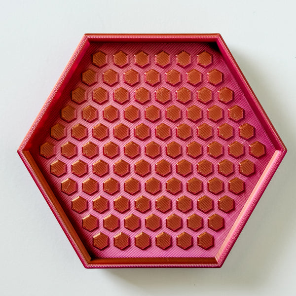 Hexagon Craft Tray - Honeycomb Base with Grips - Cherry Limeade