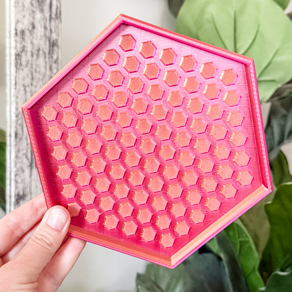Hexagon Craft Tray - Honeycomb Base with Grips - Cherry Limeade