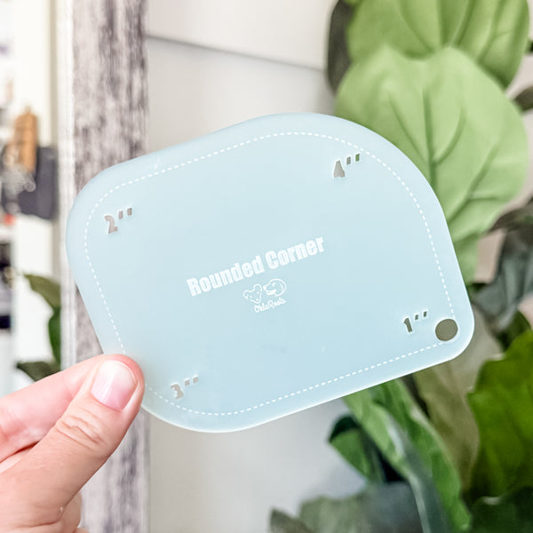 1-2-3-4 Inch Rounded Corners  - Frosted Seafoam -  Acrylic Template