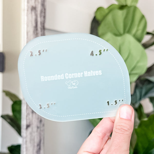 1-2-3-4 HALVES Inch Rounded Corners  - Frosted Seafoam -  Acrylic Template
