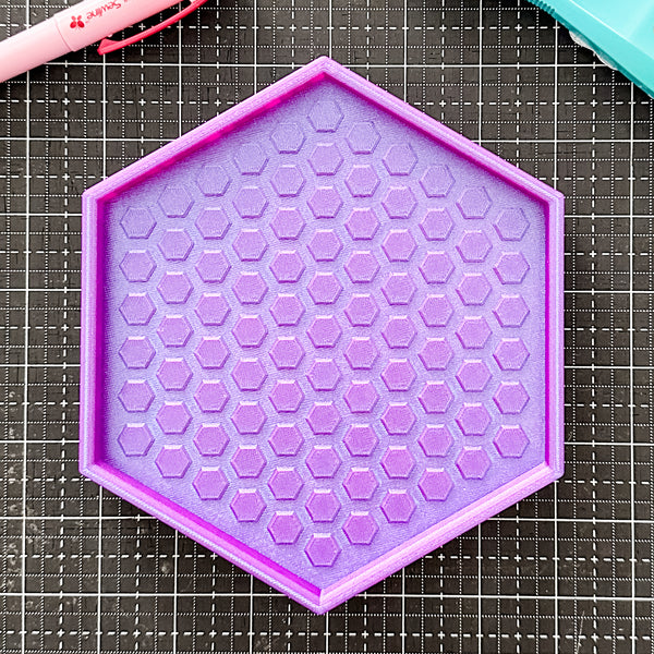 Hexagon Craft Tray - Honeycomb Base with Grips - Violet
