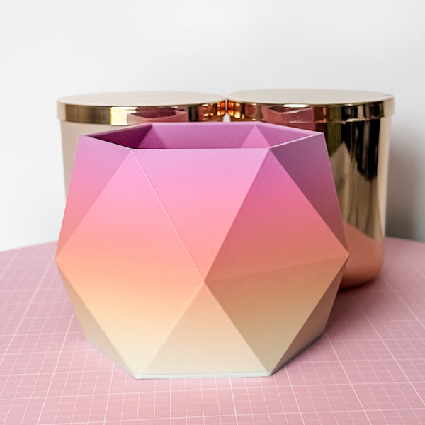 Large Jewel Craft Bowl - Matte Rainbow Pink