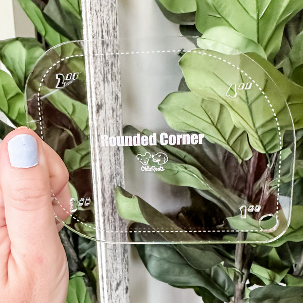 1-2-3-4 Inch Rounded Corners  - Clear -  Acrylic Template