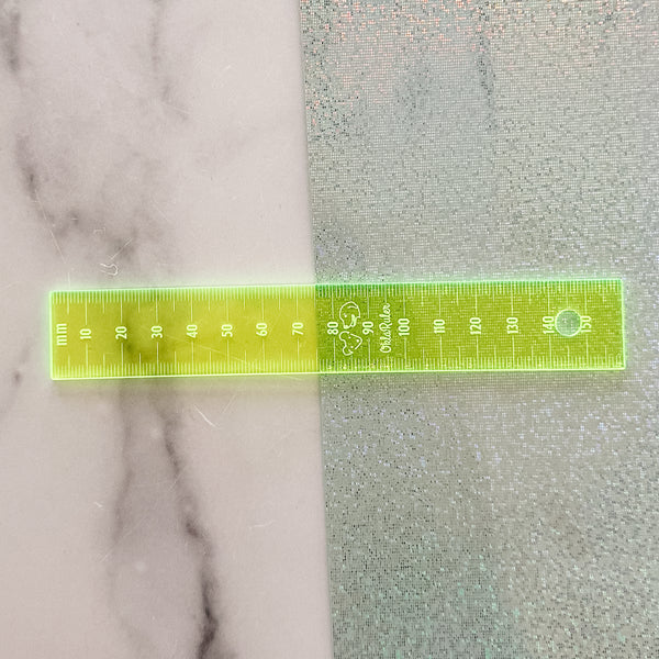 Neon Green OklaRuler : 160mm Clear Ruler