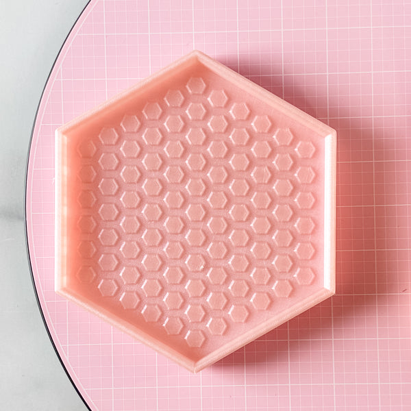 Hexagon Craft Tray - Honeycomb Base with Grips - Blush