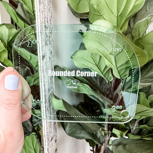 1-2-3-4 Inch Rounded Corners  - Light Green -  Acrylic Template