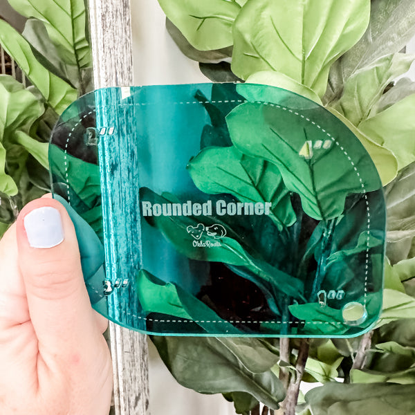 1-2-3-4 Inch Rounded Corners  - Teal -  Acrylic Template
