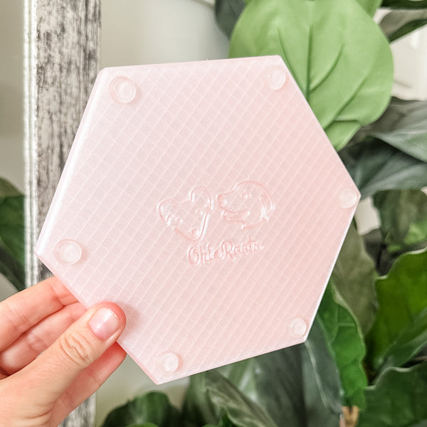 Hexagon Craft Tray - Honeycomb Base with Grips - Blush