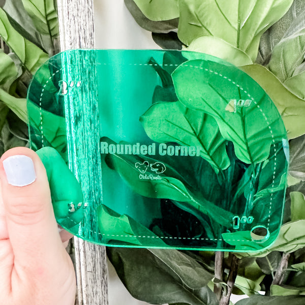 1-2-3-4 Inch Rounded Corners  - Mint -  Acrylic Template
