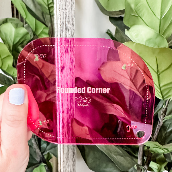1-2-3-4 Inch Rounded Corners  - Magenta -  Acrylic Template