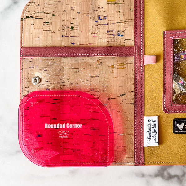 1-2-3-4 Inch Rounded Corners  - Magenta -  Acrylic Template