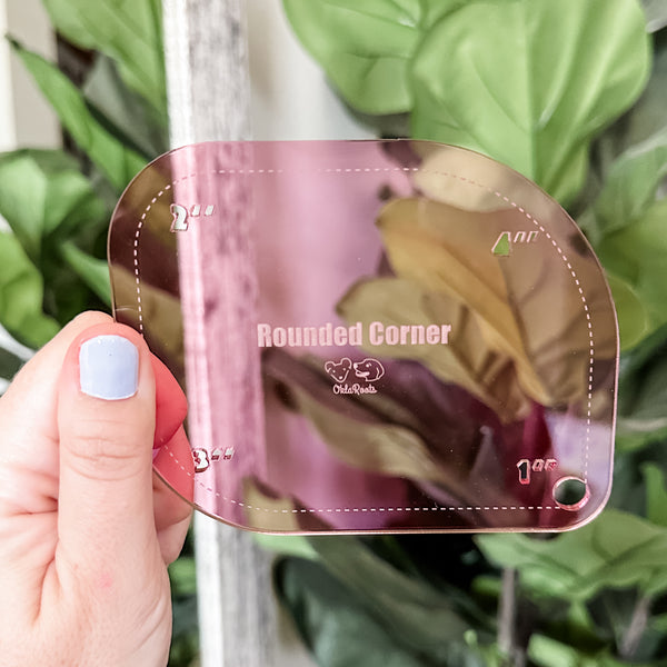 1-2-3-4 Inch Rounded Corners  - Pink -  Acrylic Template