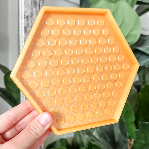 Hexagon Craft Tray - Honeycomb Base with Grips - Tequila Sunrise