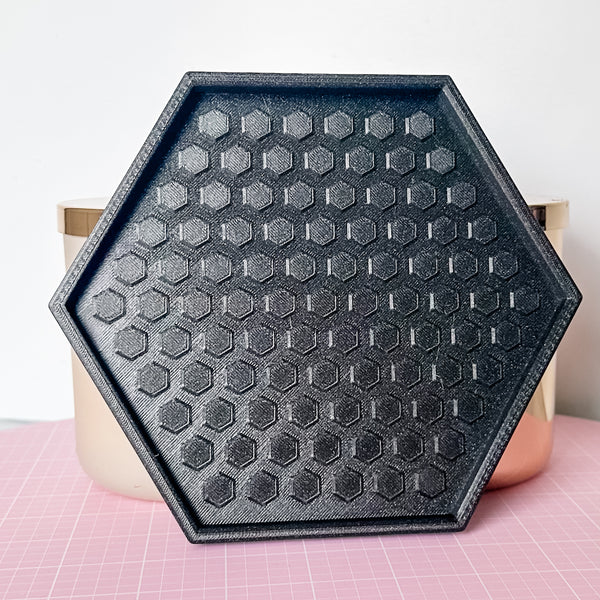Hexagon Craft Tray - Honeycomb Base with Grips - Onyx