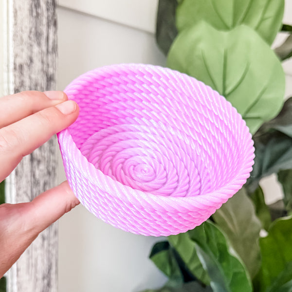 Medium Rope Craft Bowl - Pink Gem
