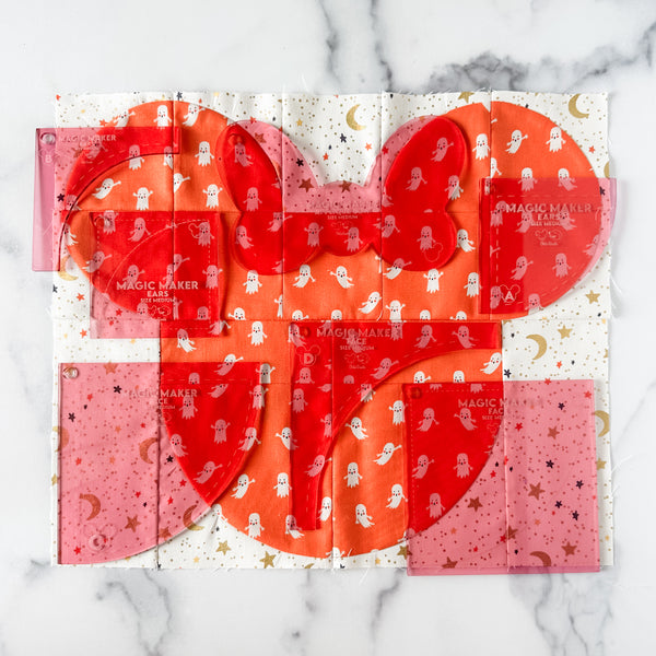 MEDIUM Magic Maker Quilt Block - Pink -  Acrylic Template - Set of 7