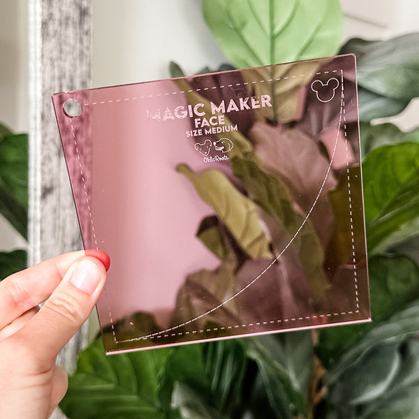 MEDIUM Magic Maker Quilt Block - Pink -  Acrylic Template - Set of 7