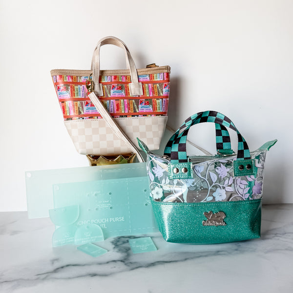 Mini Picnic Pouch / Purse Acrylic Templates - Frosted Seafoam - Set of 6