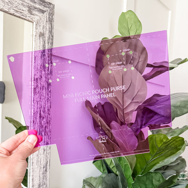 Mini Picnic Pouch / Purse Acrylic Template FULL PANEL ADD ON - PURPLE - Single Template