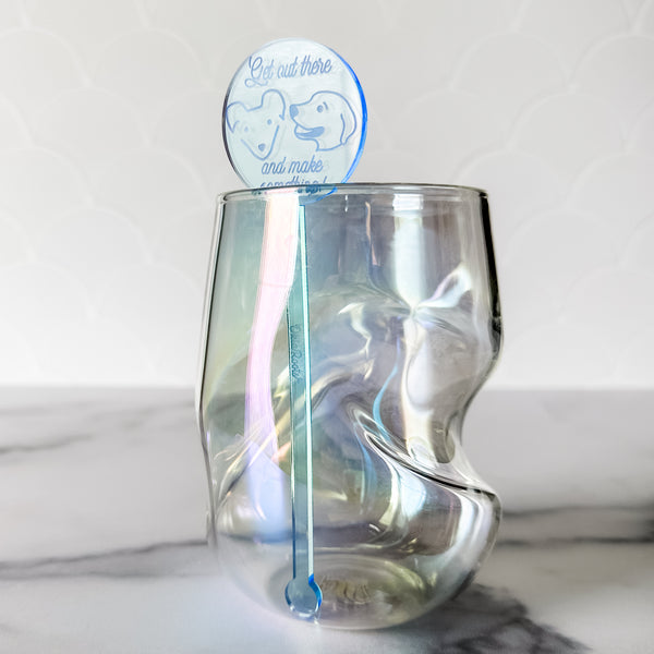 Make Something Drink Swizzle Stick- Blue - Sold Individually