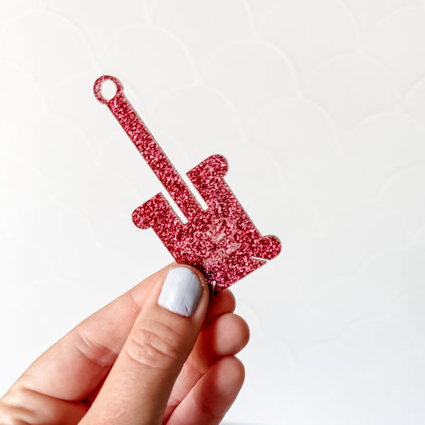 Glitter Rose - Hanging Embroidery Floss Holder - Sold Individually